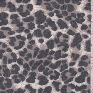 2 YD PC-Taupe/Slate Cheetah Jersey Knit Fabric