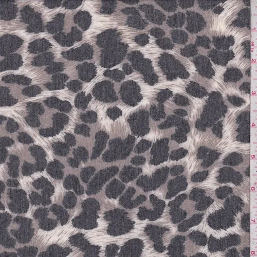 2 YD PC-Taupe/Slate Cheetah Jersey Knit Fabric