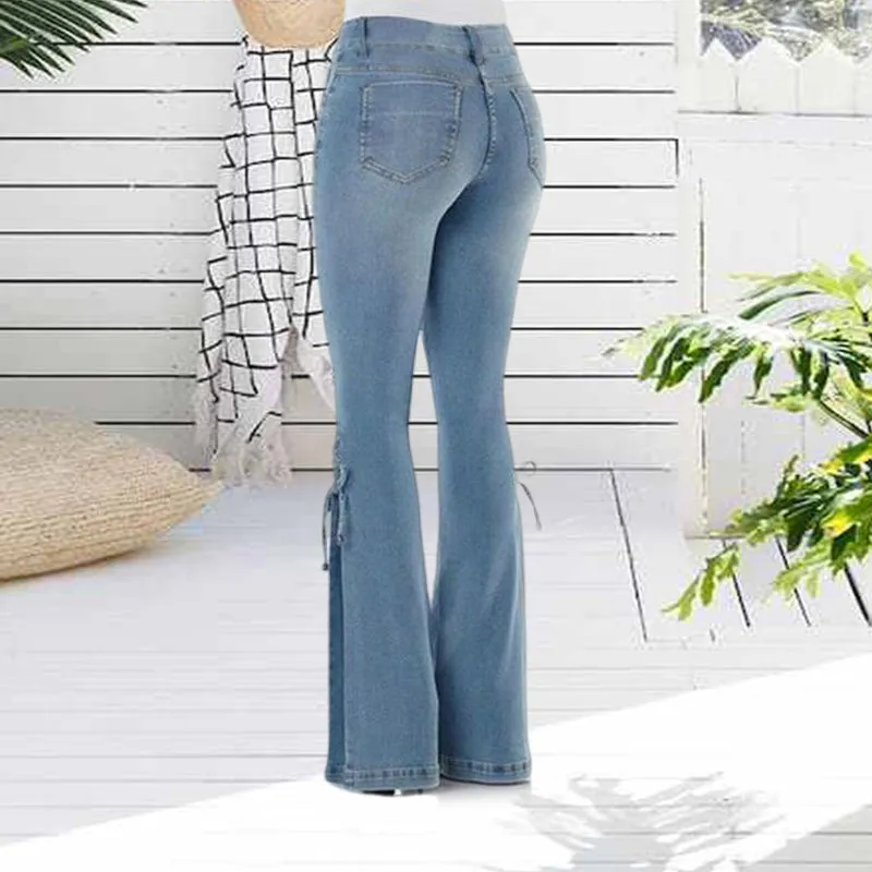 70S HIP HUGGER BELL BOTTOMS STRETCHY JEANS