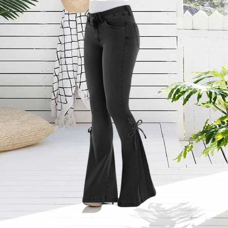 70S HIP HUGGER BELL BOTTOMS STRETCHY JEANS