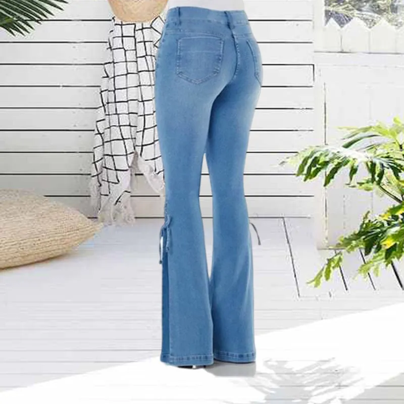 70S HIP HUGGER BELL BOTTOMS STRETCHY JEANS