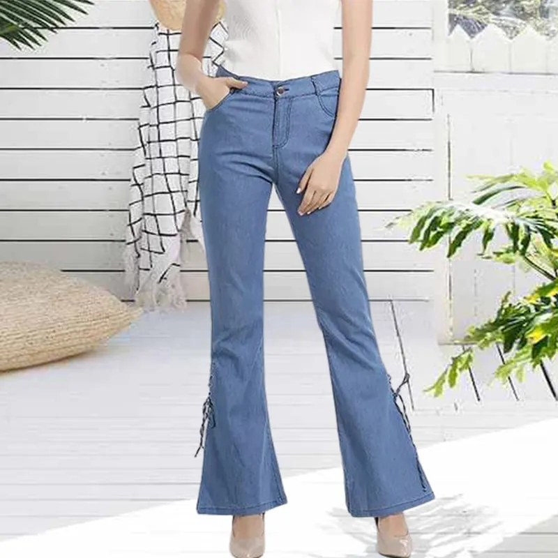 70S HIP HUGGER BELL BOTTOMS STRETCHY JEANS