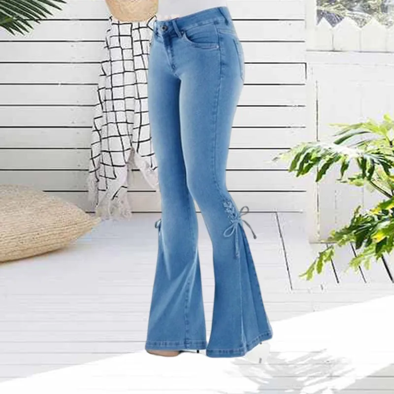 70S HIP HUGGER BELL BOTTOMS STRETCHY JEANS