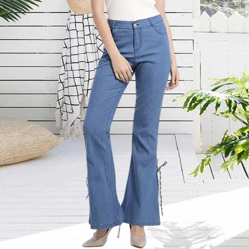 70S HIP HUGGER BELL BOTTOMS STRETCHY JEANS