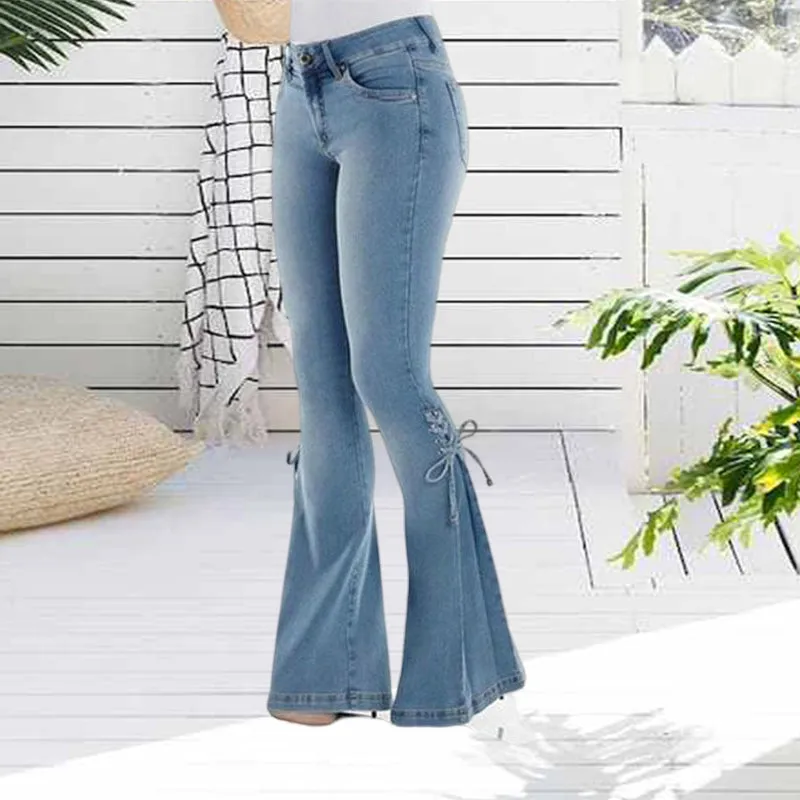 70S HIP HUGGER BELL BOTTOMS STRETCHY JEANS