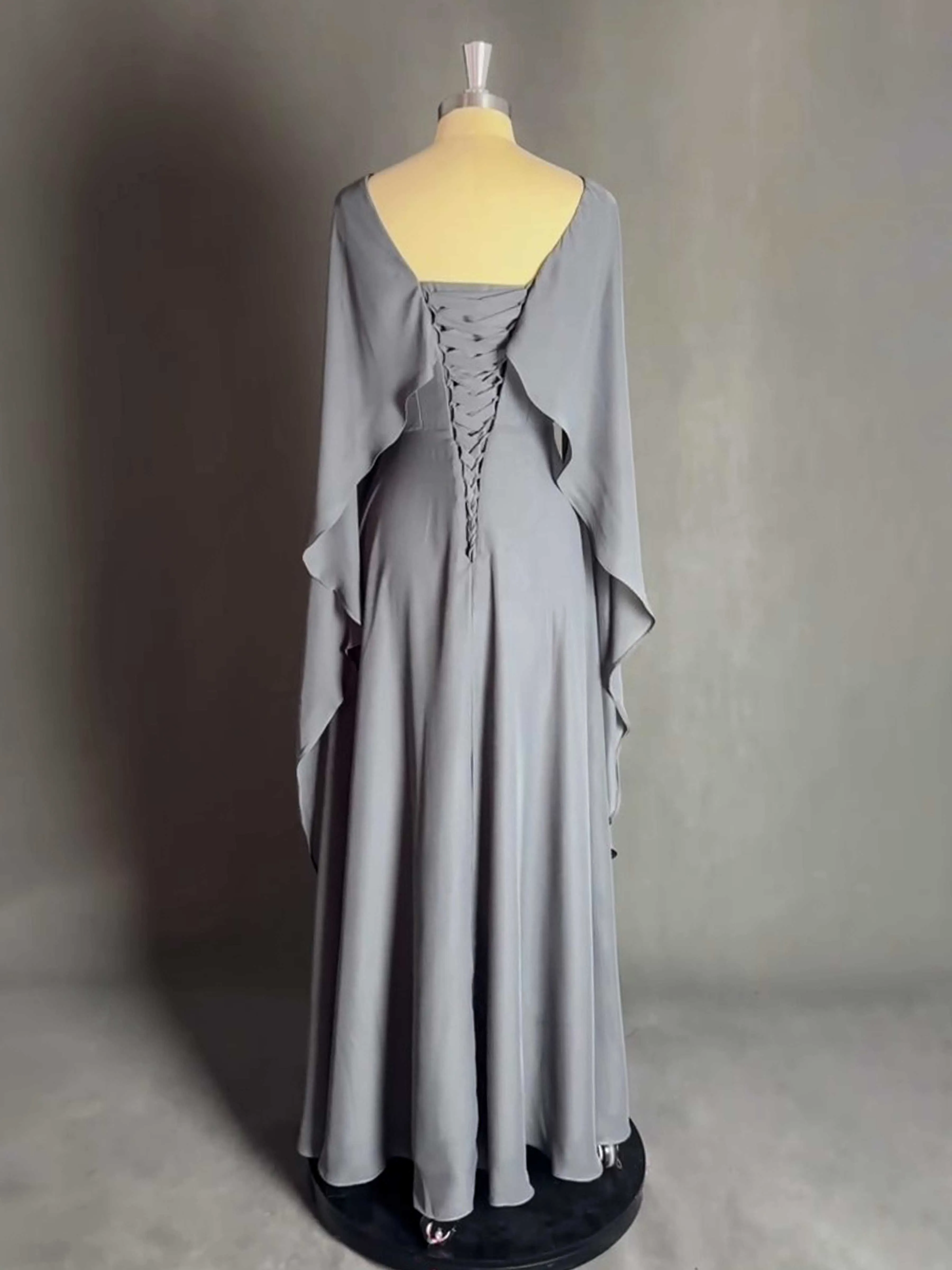Amiyah Graceful Long Chiffon Mother of The Bride Dresses with Cape