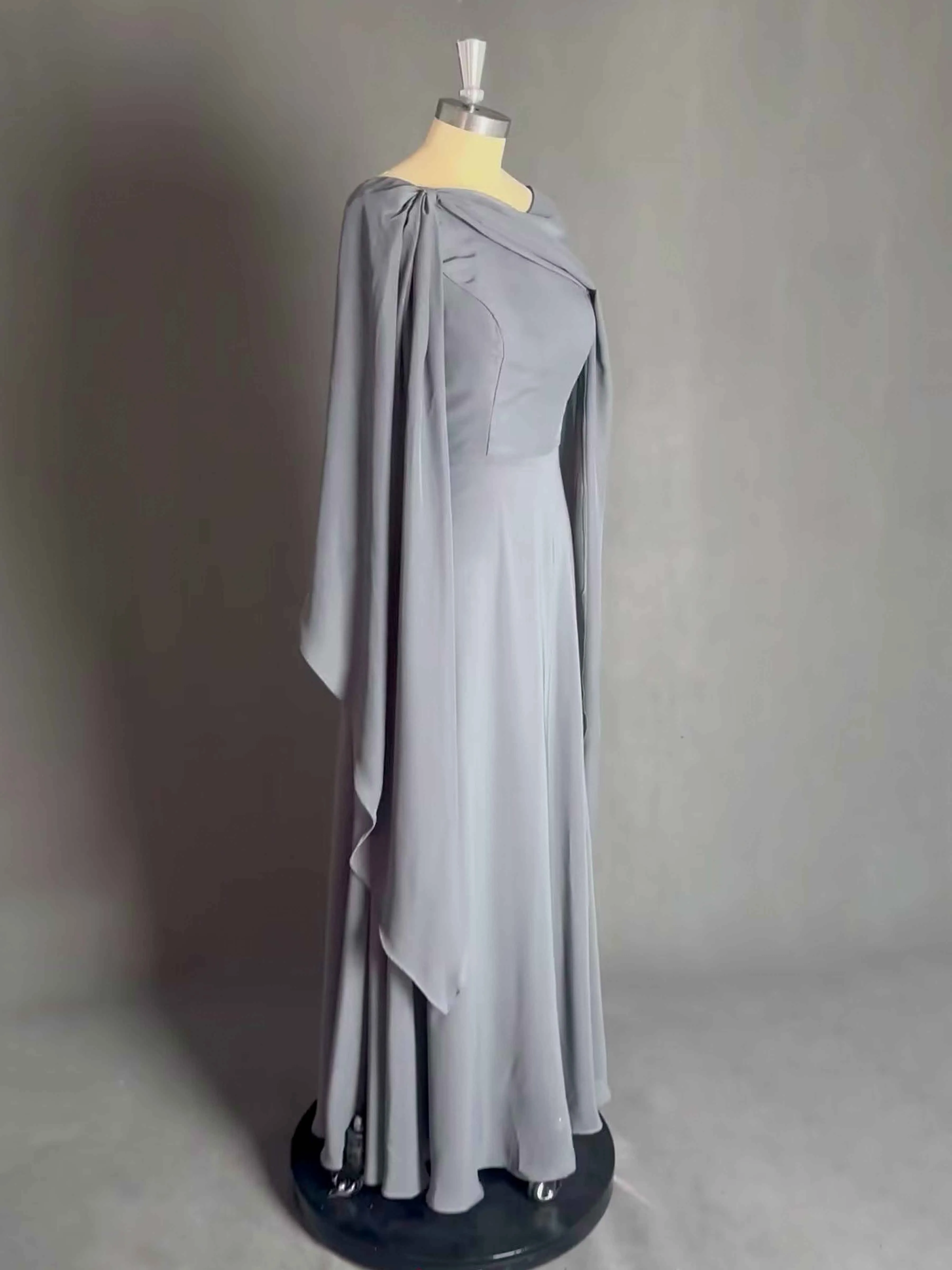 Amiyah Graceful Long Chiffon Mother of The Bride Dresses with Cape