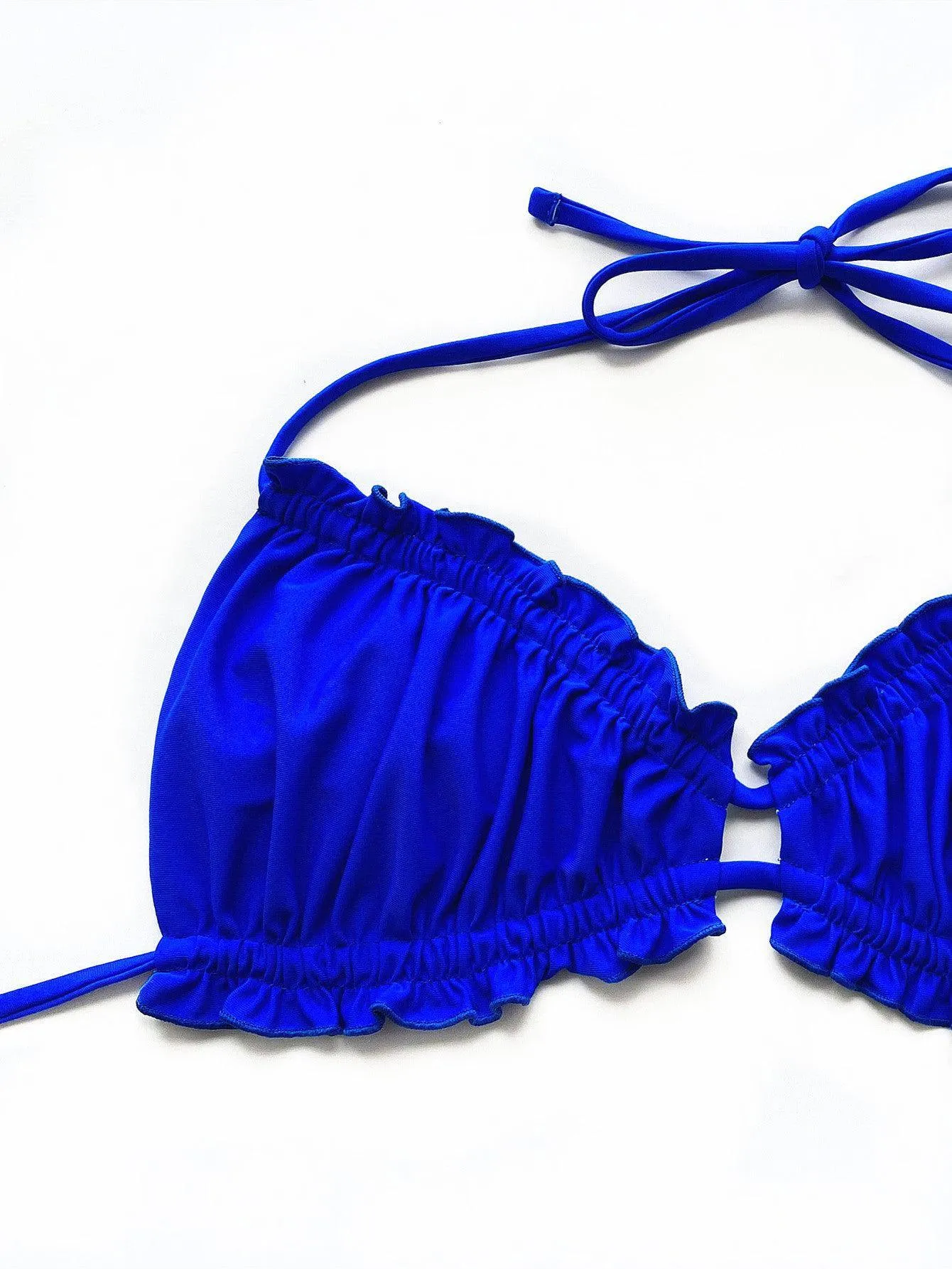 Aquaholic Halter Tie Waist String Bikini Set