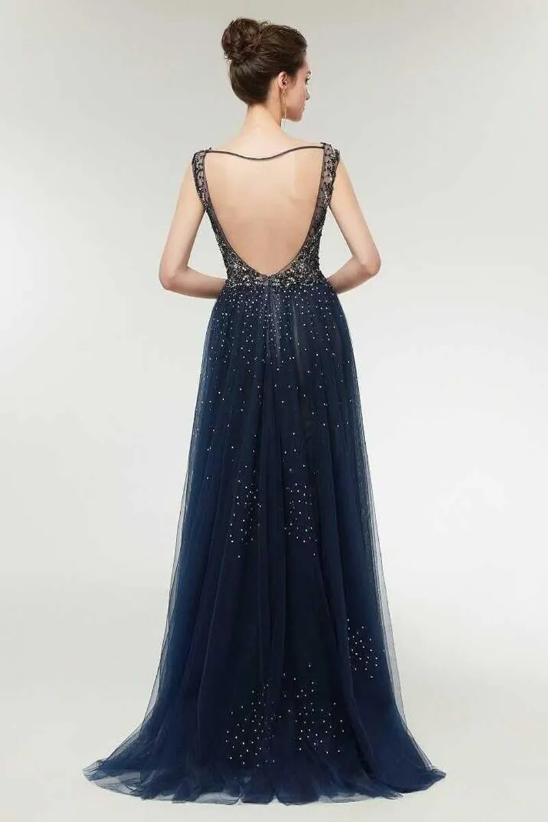 Asheville Embellished Graceful Backless Maxi Dress