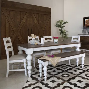 Avalon Rustic Farmhouse 6 Piece Dining Set