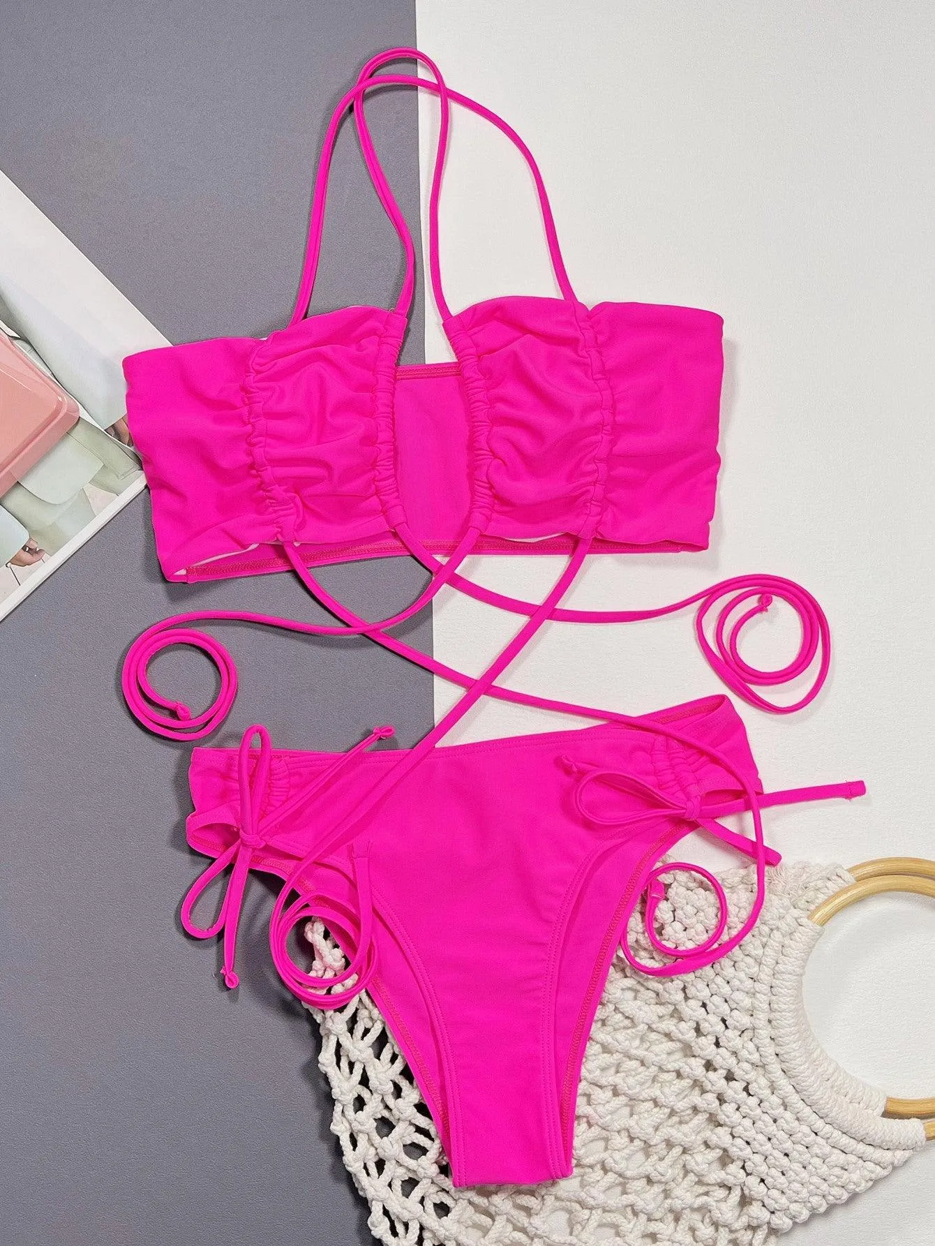 Barbie Era Drawstring Side Strappy Bikini Set