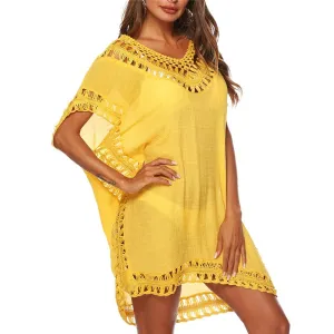 Beach Dress Tunic Solid Bikini Cover Up