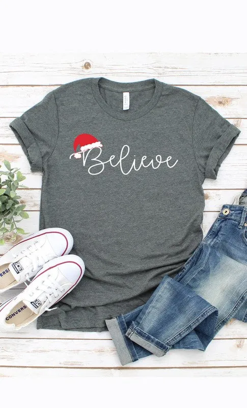 Believe In Christmas Grey Tee