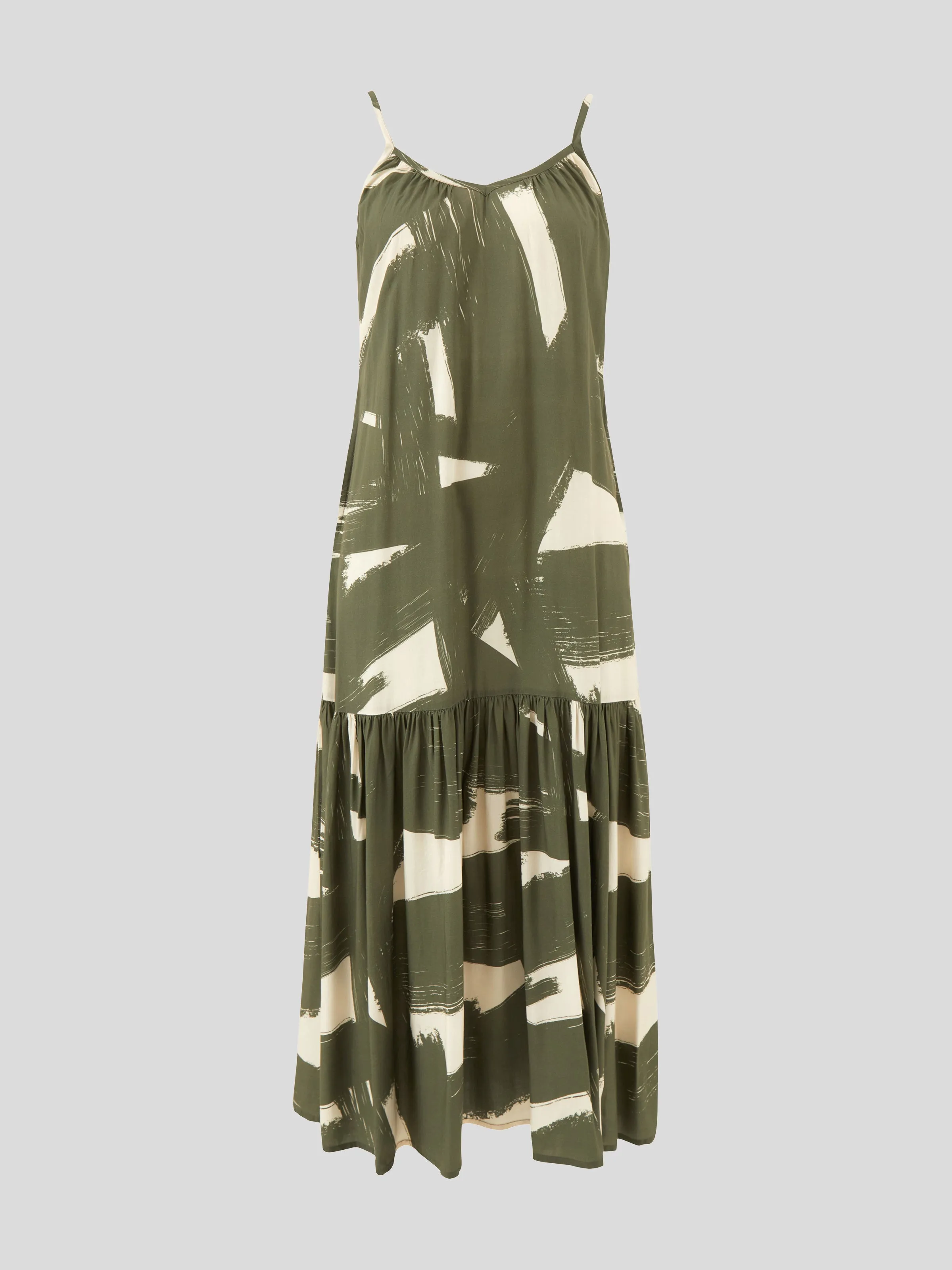Belize Modal Strappy Dress in Olive Natural