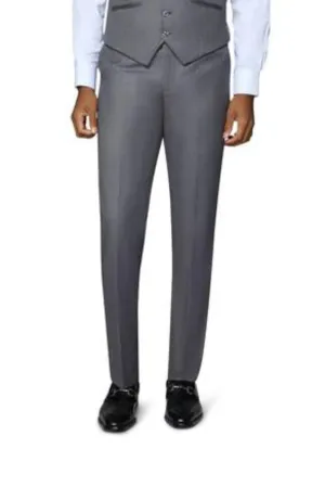 Bergamo Orange Solid Modern Fit Pants - Medium Grey