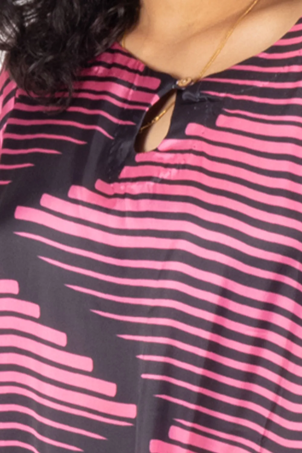 Black Printed Vegan Charmeuse Silk Dress 10074046