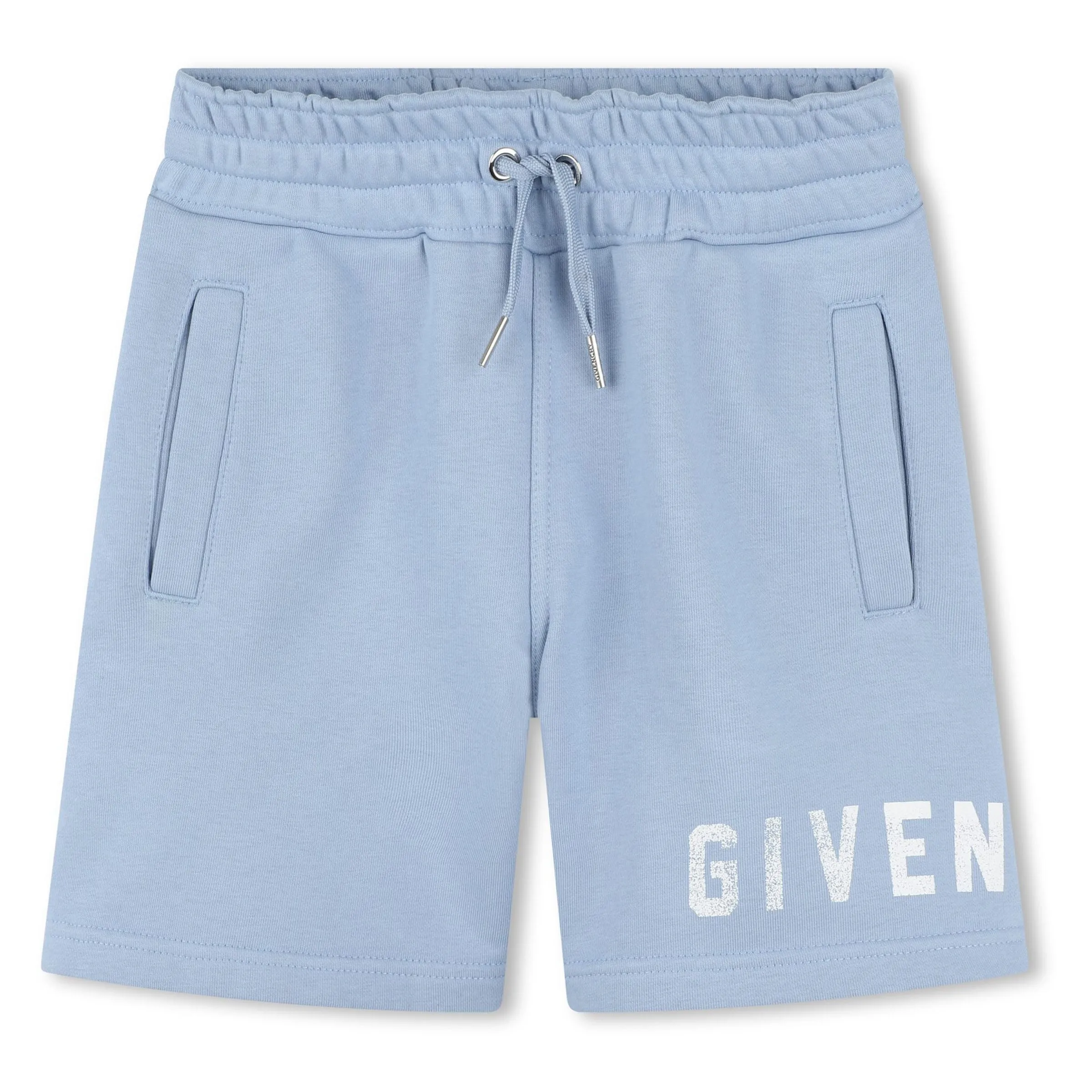 Blue Logo Print Bermuda Shorts