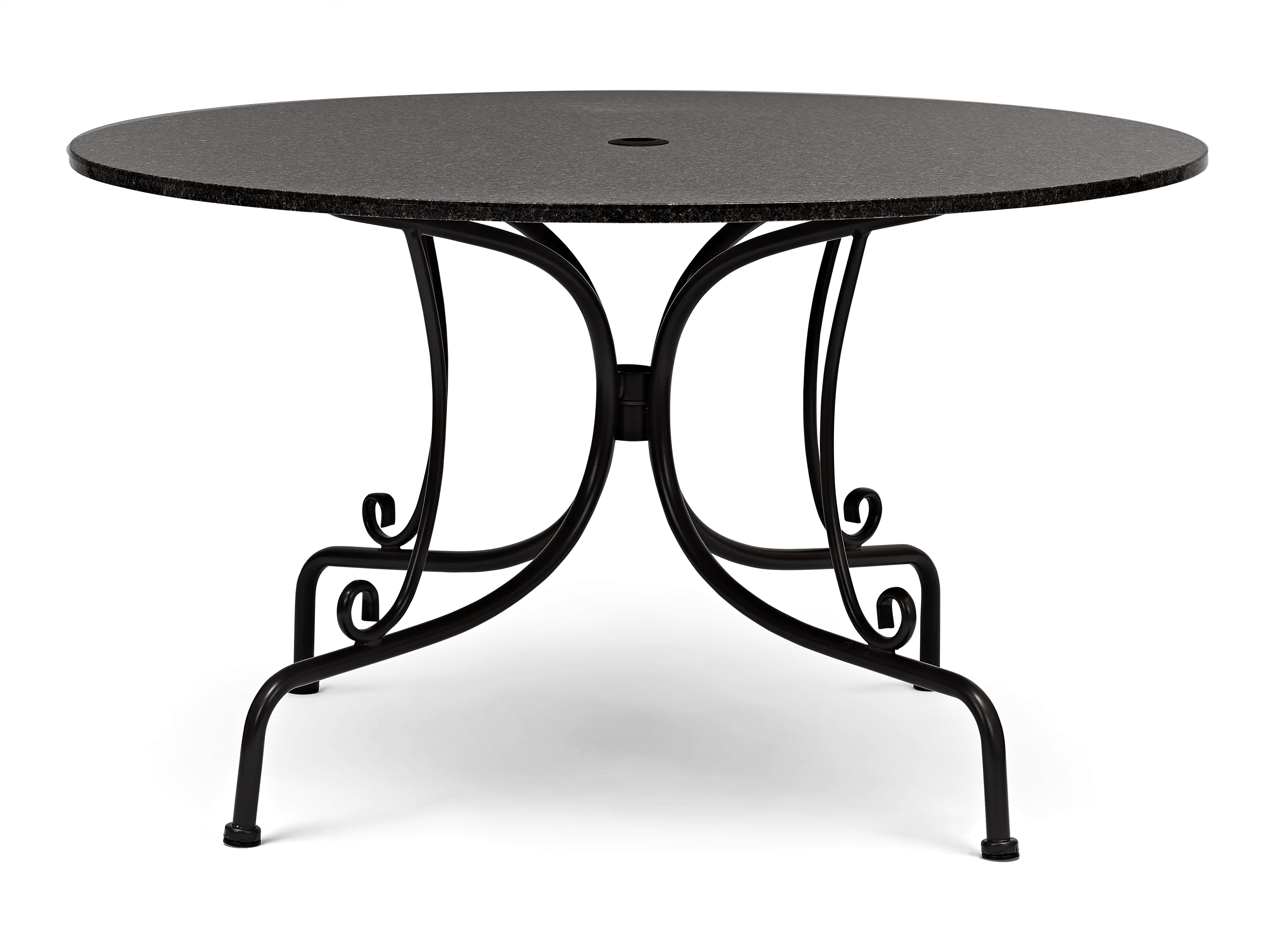 Boscombe 6 Seater Round Table with Granite Top, Black