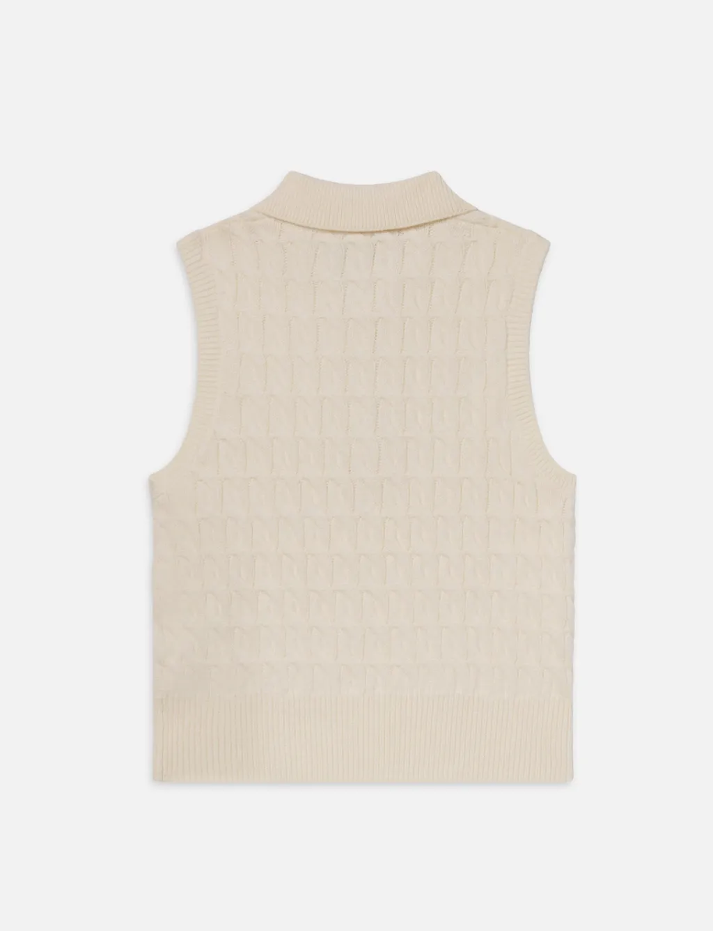 Cable Knit Polo Vest