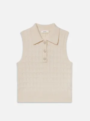 Cable Knit Polo Vest