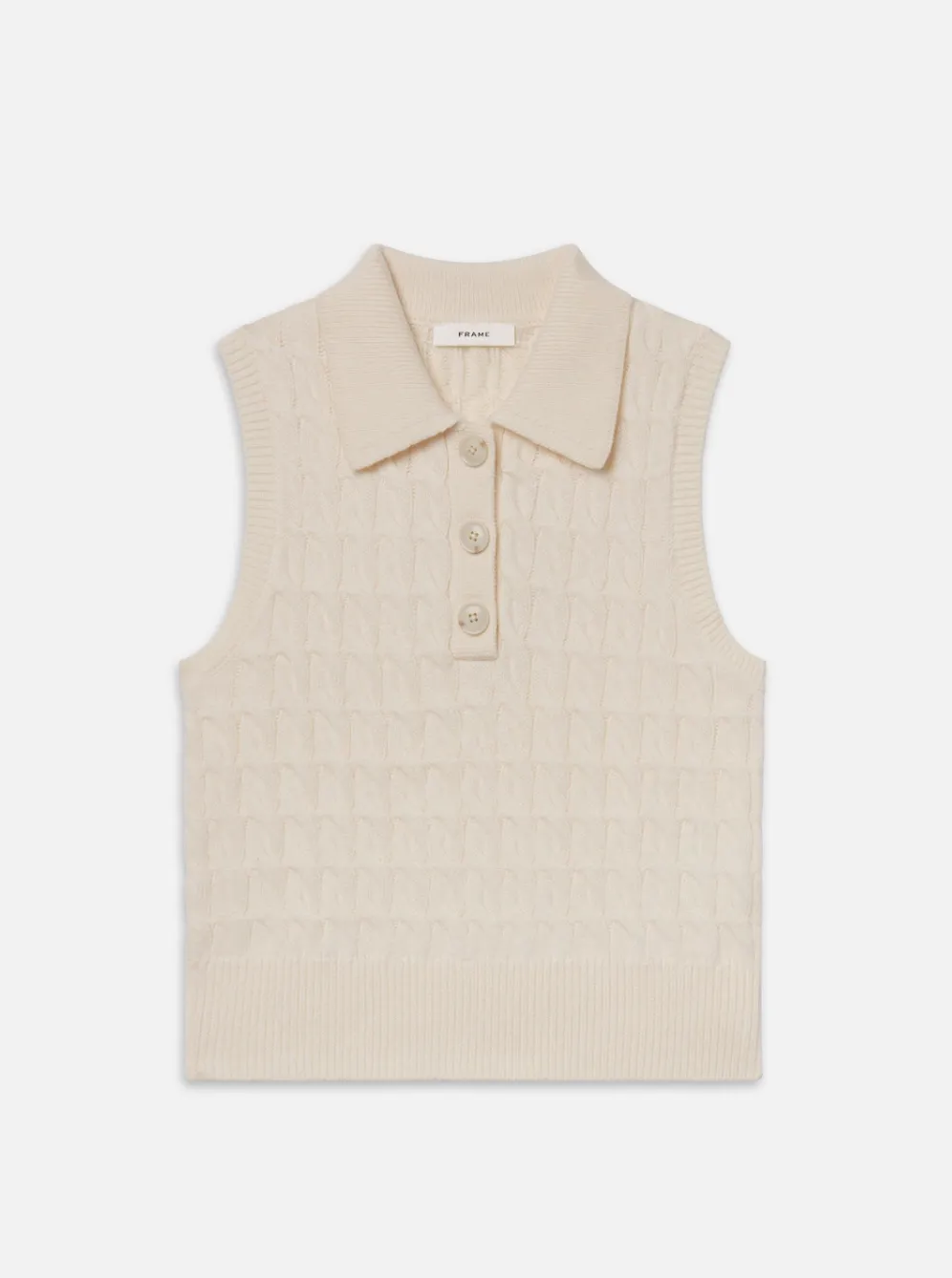Cable Knit Polo Vest