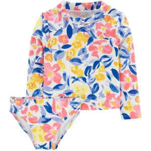 Carter's Infant & Toddlers Girls Floral 2 Piece Rashguard Swimwear Set Multicolor 2N150510/1N150510