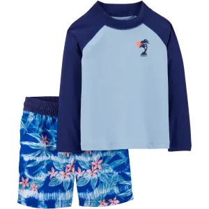 Carter's Infants Boys 2-Piece Tropical Rashguard Swimwear Set Blue 1N665910