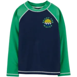 Carter's Kids Boys Waves Rashguard Swimwear T-shirt Green/Navy 3N129110