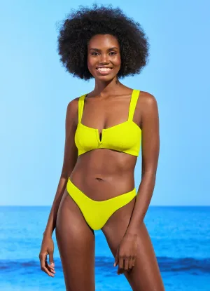 Chartreuse Vico V Wire Bralette Bikini Top