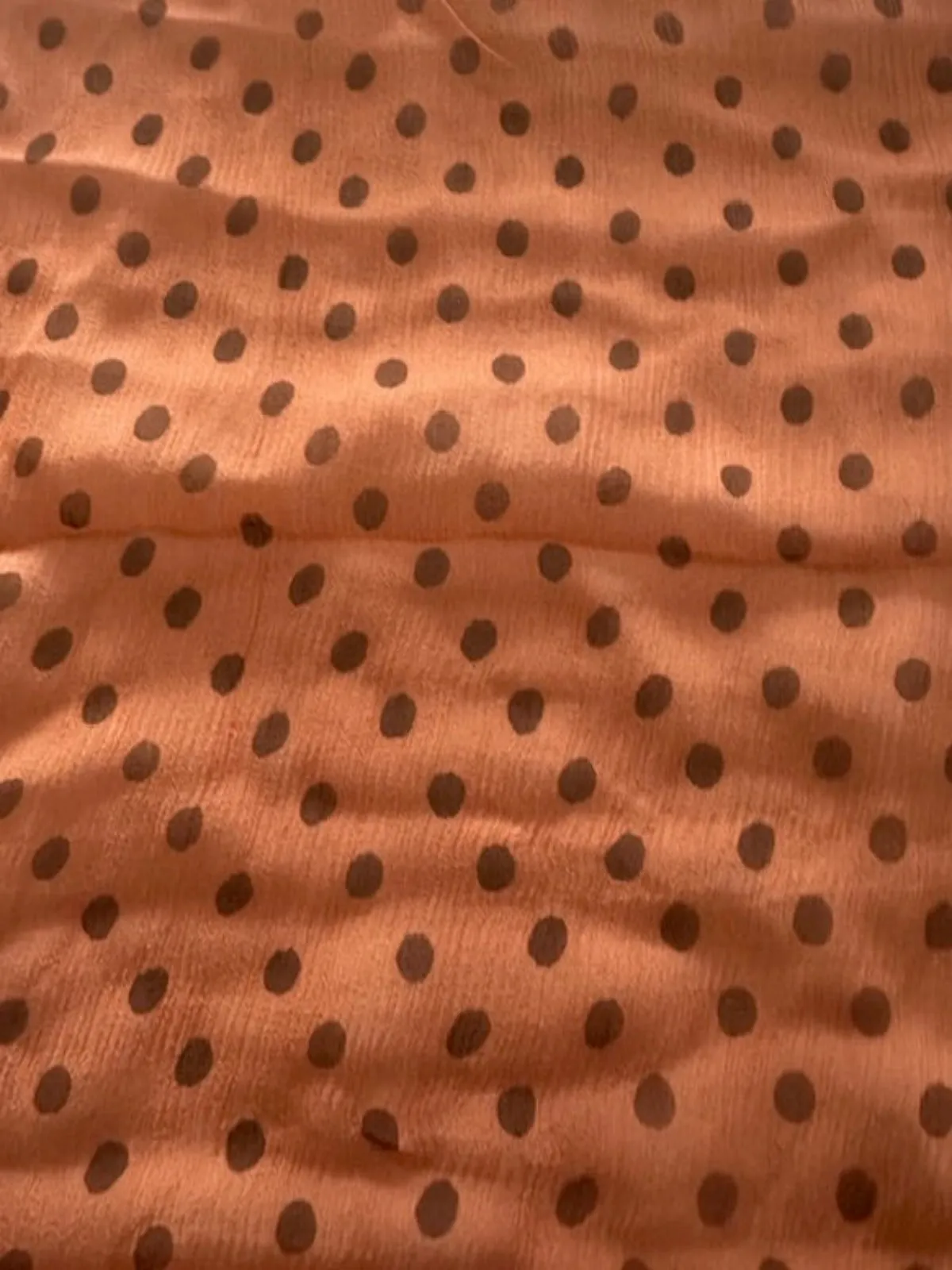 Chestnut Spot on Orange Yoryu Silk Chiffon