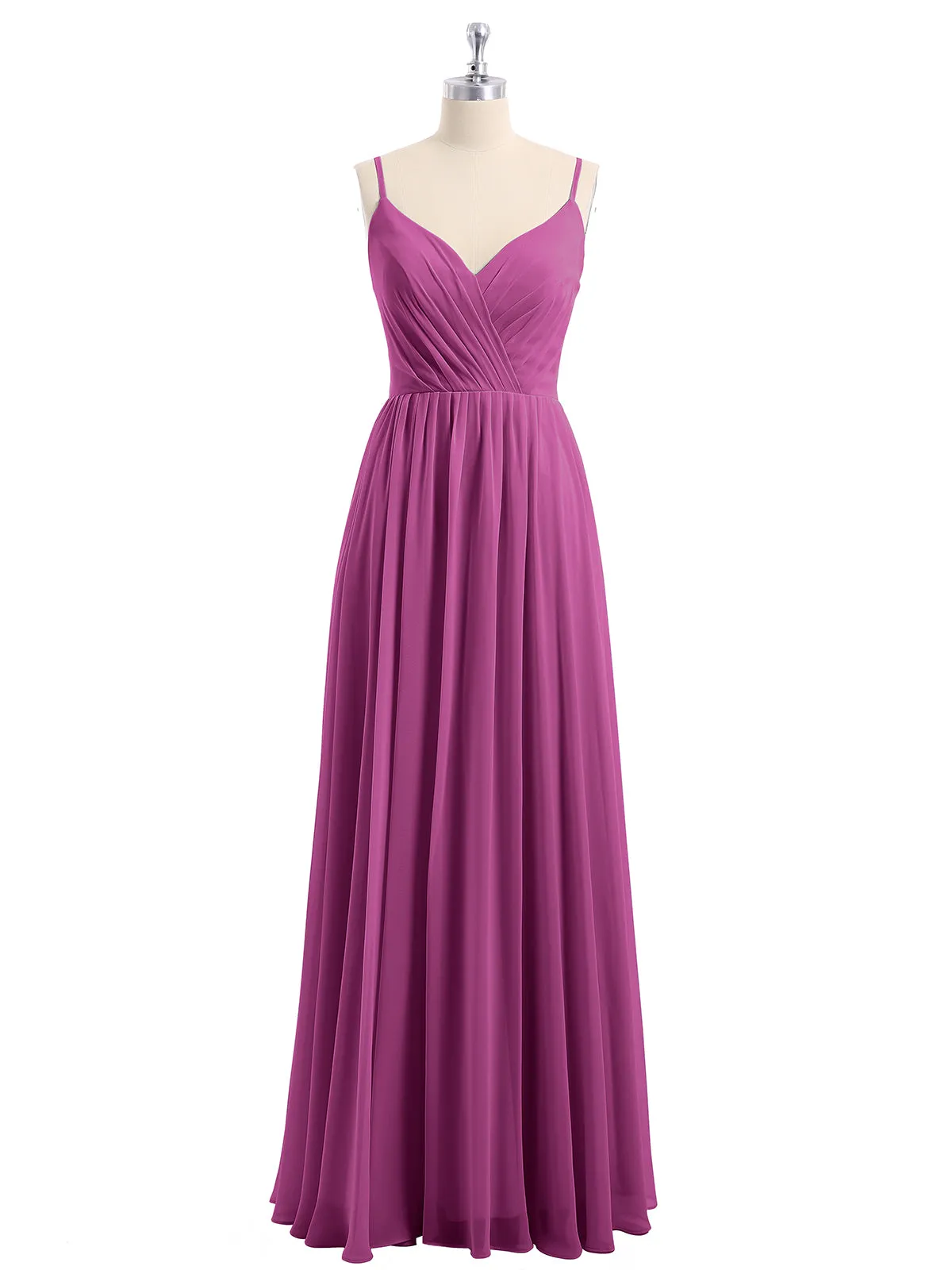 Chiffon Bridesmaid Dresses with Spaghetti Straps-Orchid Plus Size