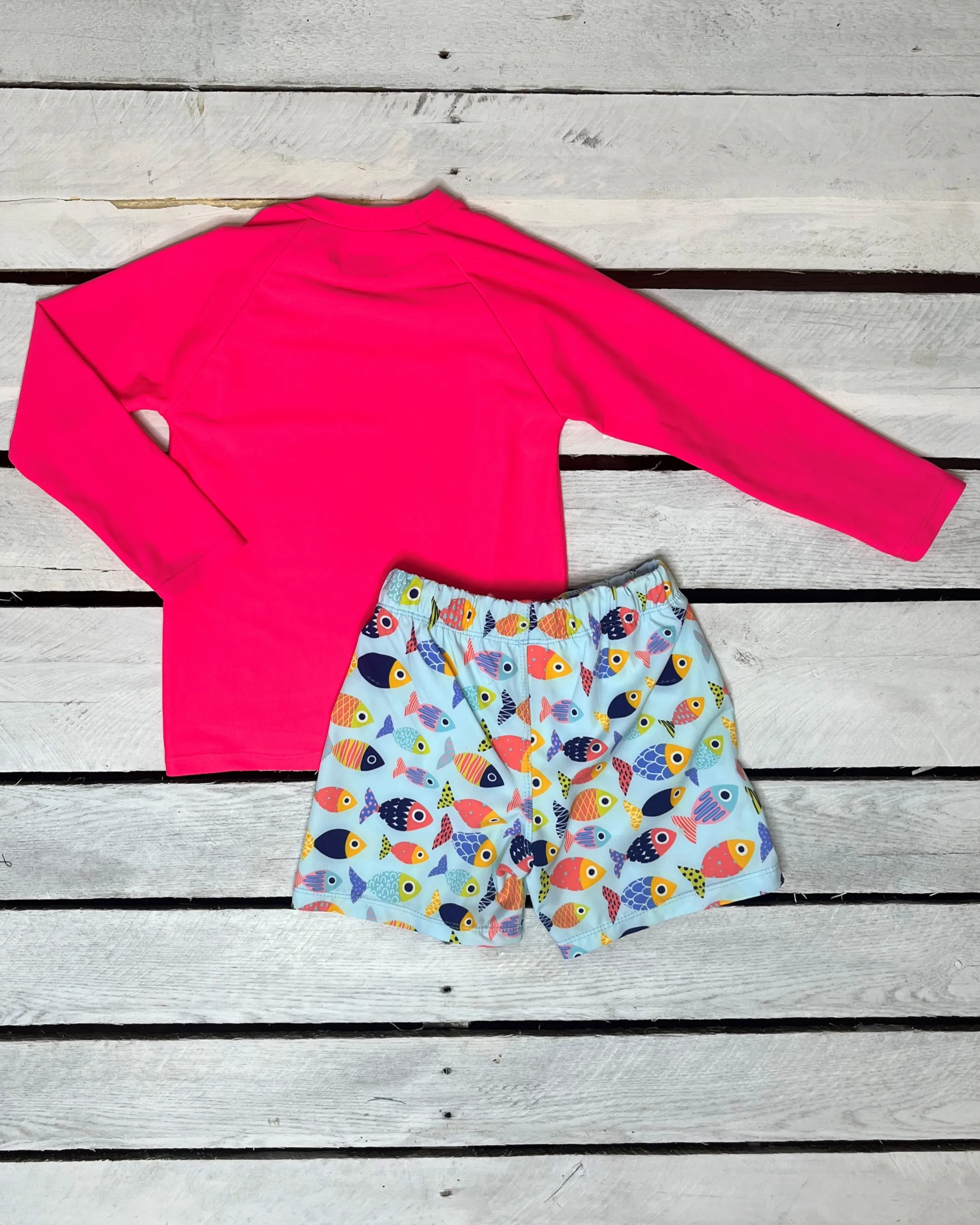 Colorful Fish Sun Shirt and Swim shorts