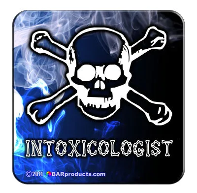 Cork Bottom Coasters - Intoxicologist Theme - 4"