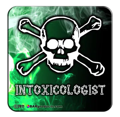 Cork Bottom Coasters - Intoxicologist Theme - 4"
