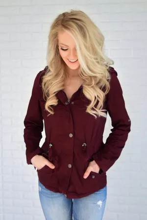 Crisp Leaves & Cool Breeze Fall Jacket ~ Burgundy