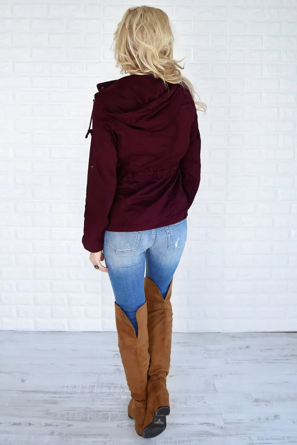 Crisp Leaves & Cool Breeze Fall Jacket ~ Burgundy