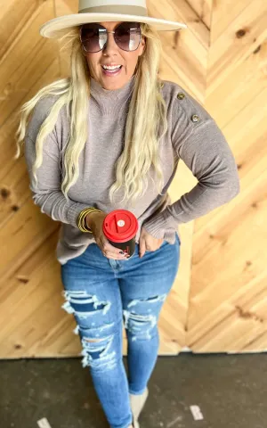 Crisp Sunday Morning Sweater with Buttons