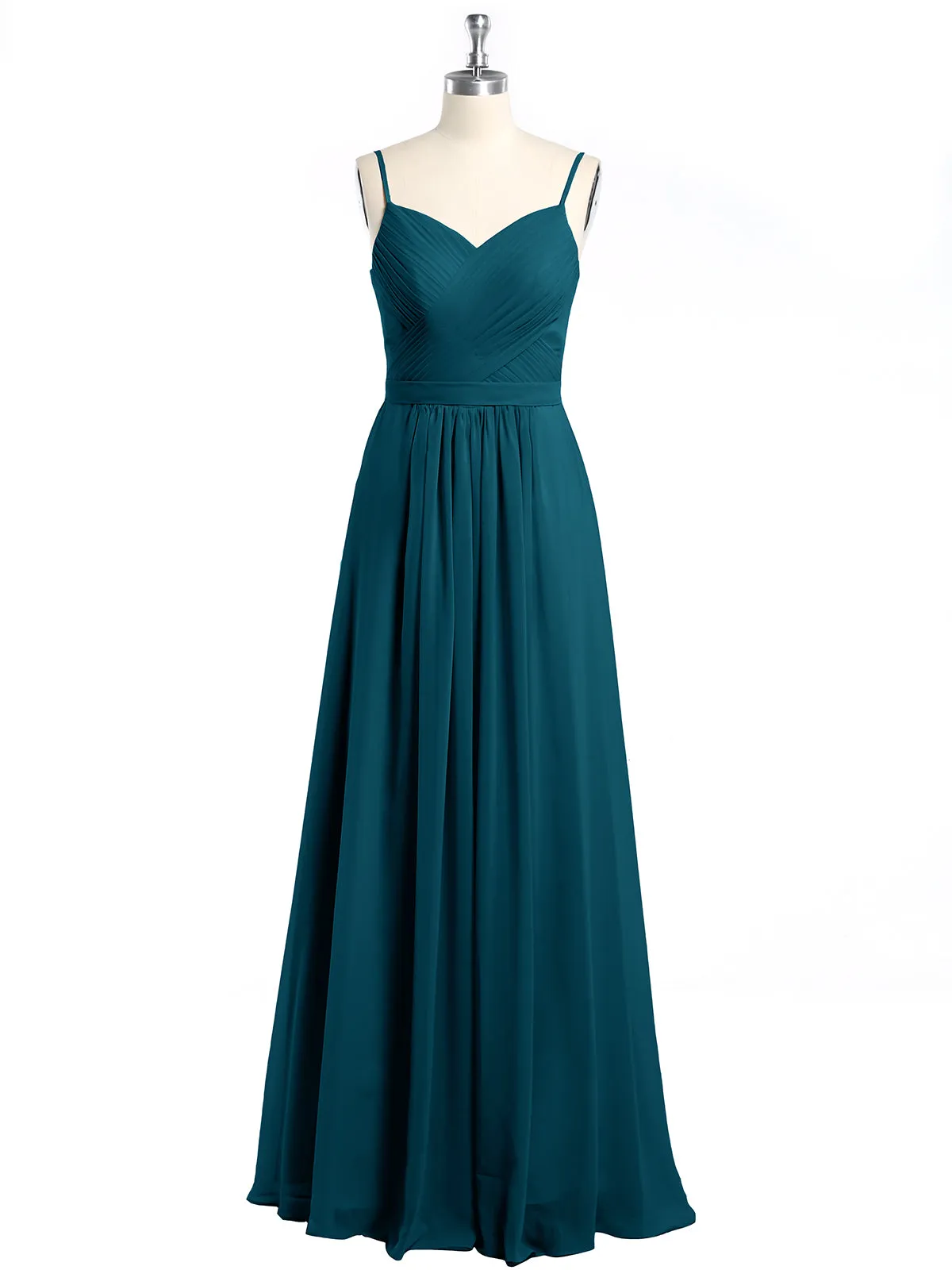 Cross Pleated Bodice Spaghetti Strap Dresses Ink Blue Plus Size