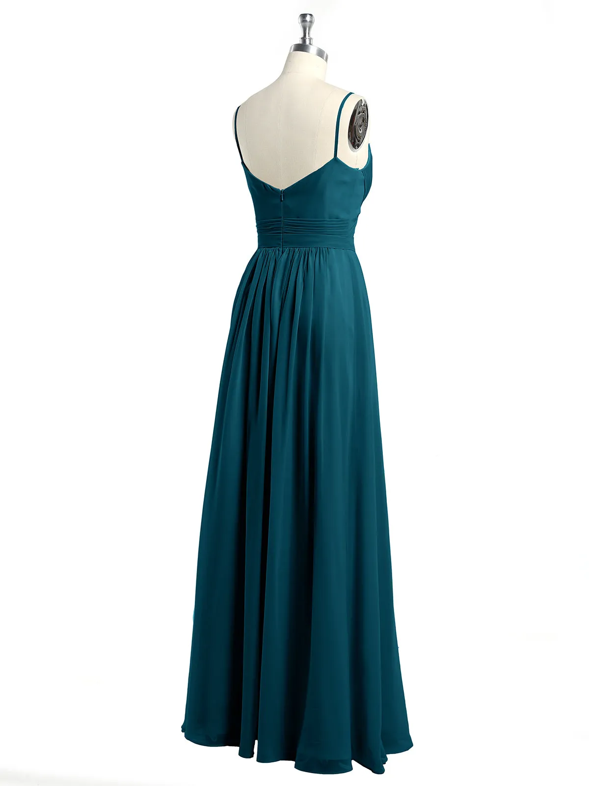 Cross Pleated Bodice Spaghetti Strap Dresses Ink Blue Plus Size