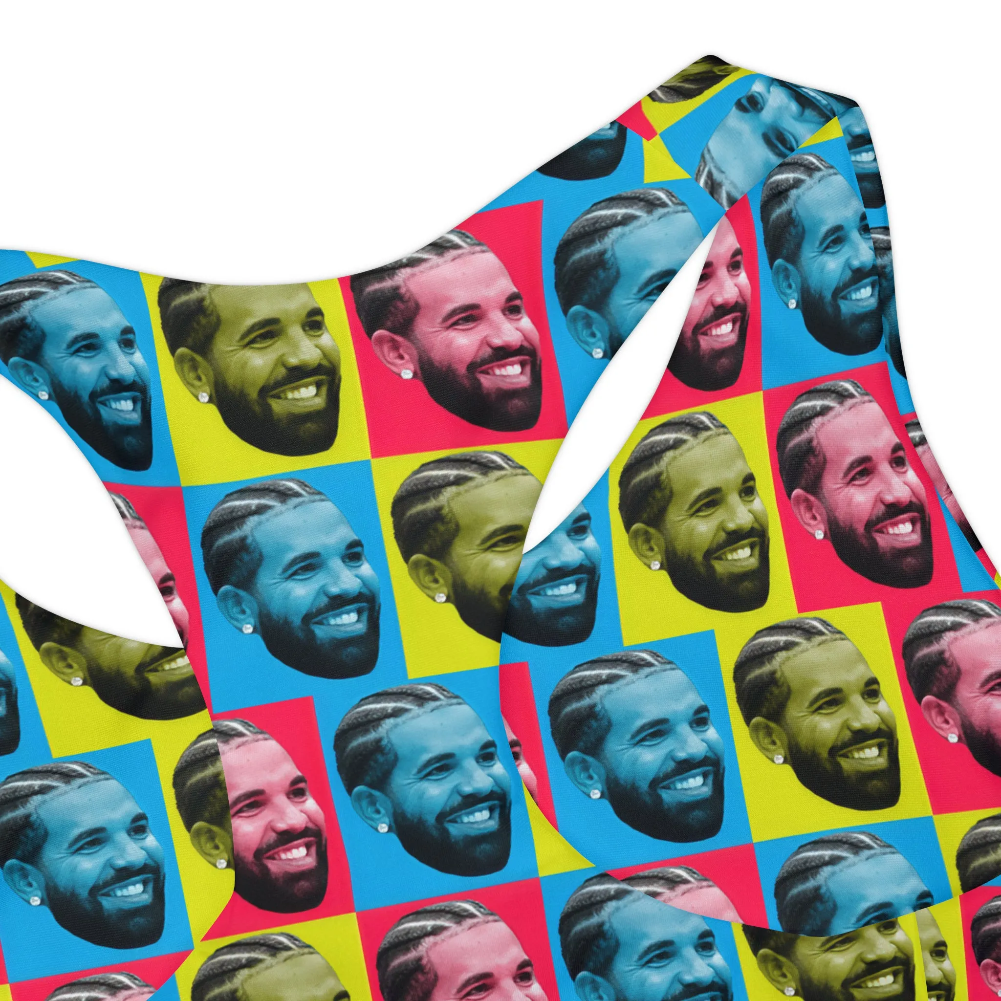 Drake Colored Checker Faces Girls Two Piece Swimsuit