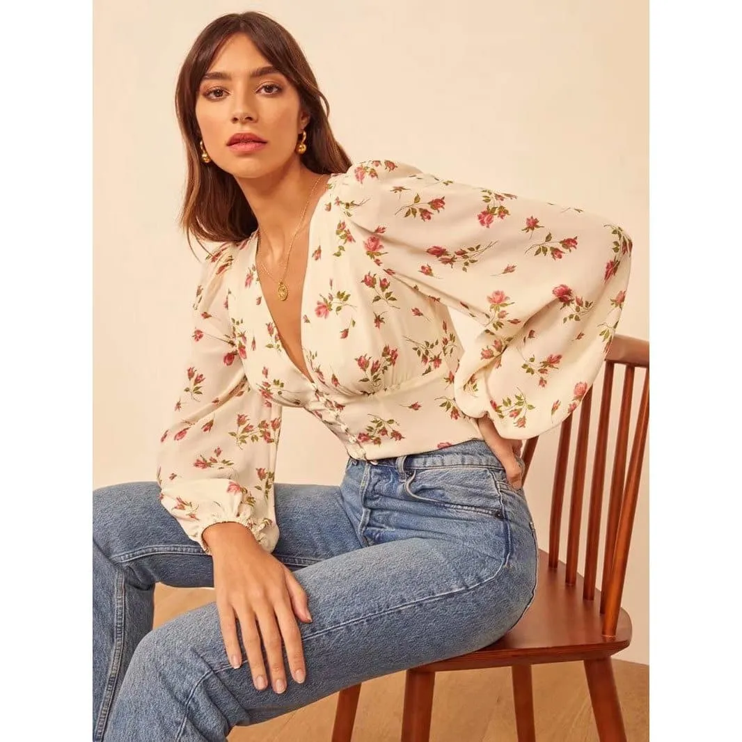 ELEGANT FLORAL TOPS BLOUSE