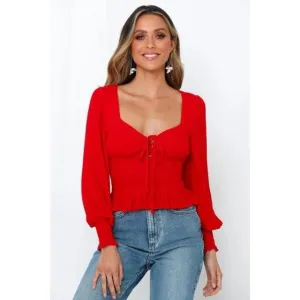 ELEGANT LANTERN SLEEVE BLOUSE
