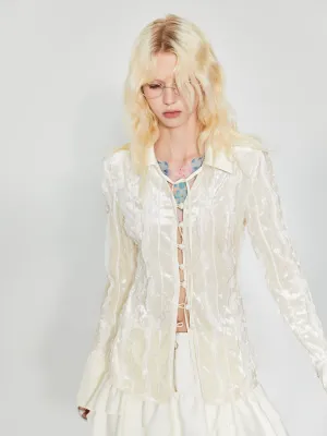 Embroidery Lace Elegant Long-Cuffs Blouse