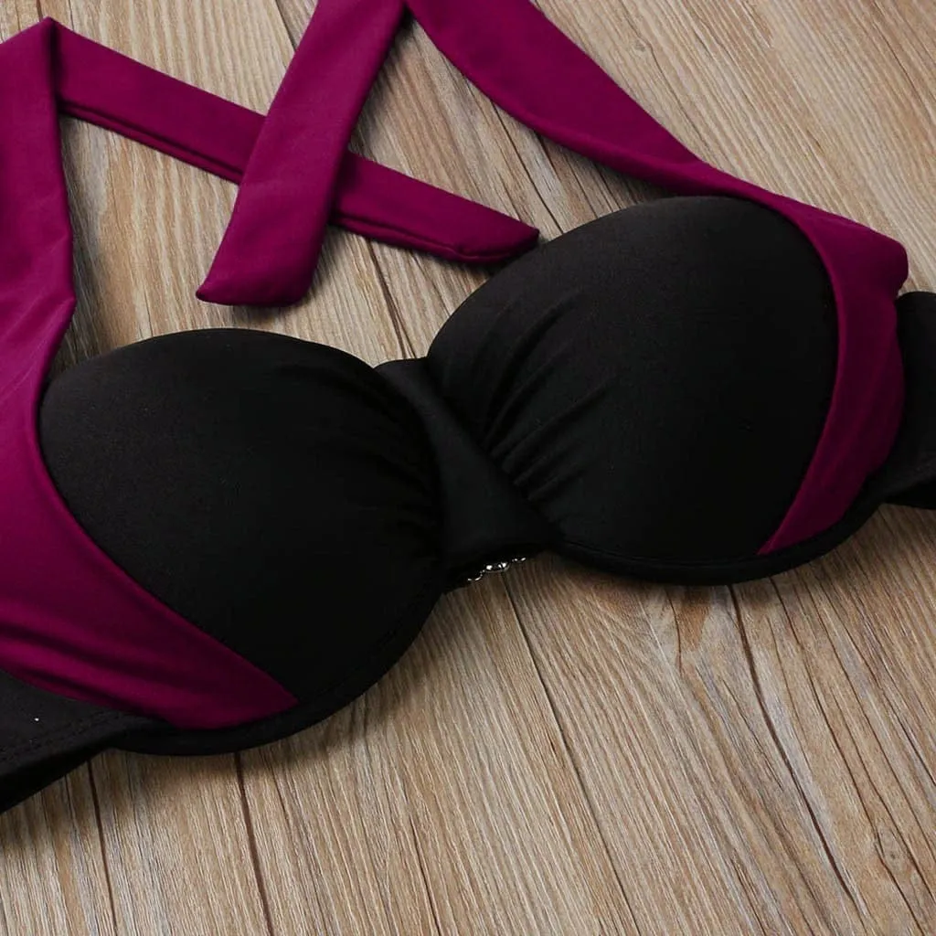 Fashion Female Swimsuit Women High Waist Padded Push-up Bikini Set