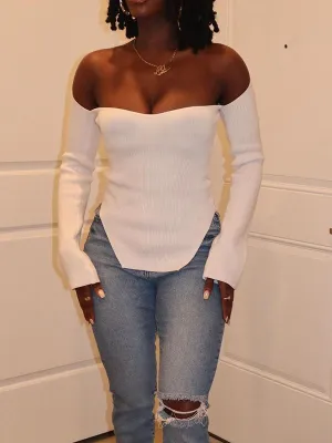 FashionSierra - Momycharm Solid Off Shoulder Irregular Elegant Tops