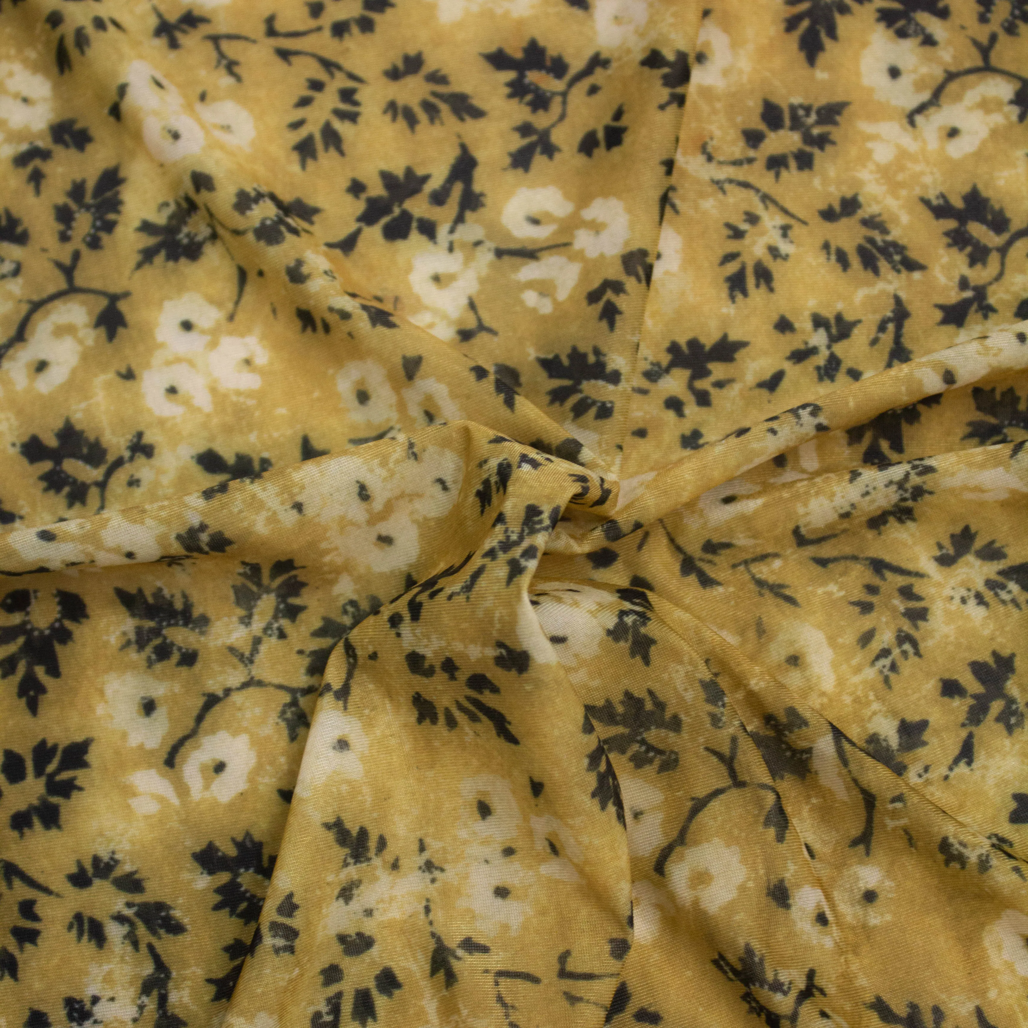 Fillo Ochre Floral Polyester Jersey