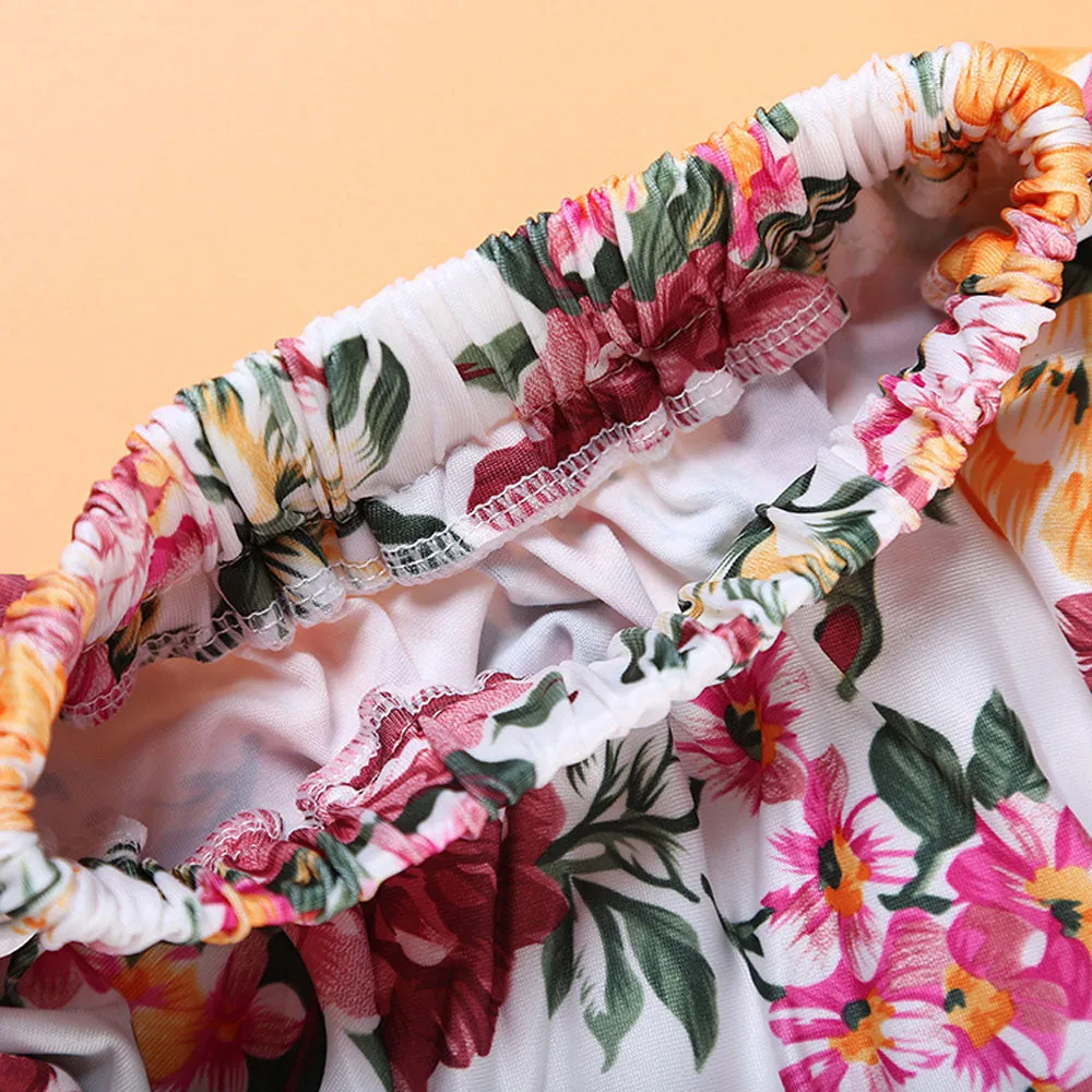 Floral Baby Kids Girl Dress Short Sleeve Top T-Shirt Skirt Outfits Set Clothes