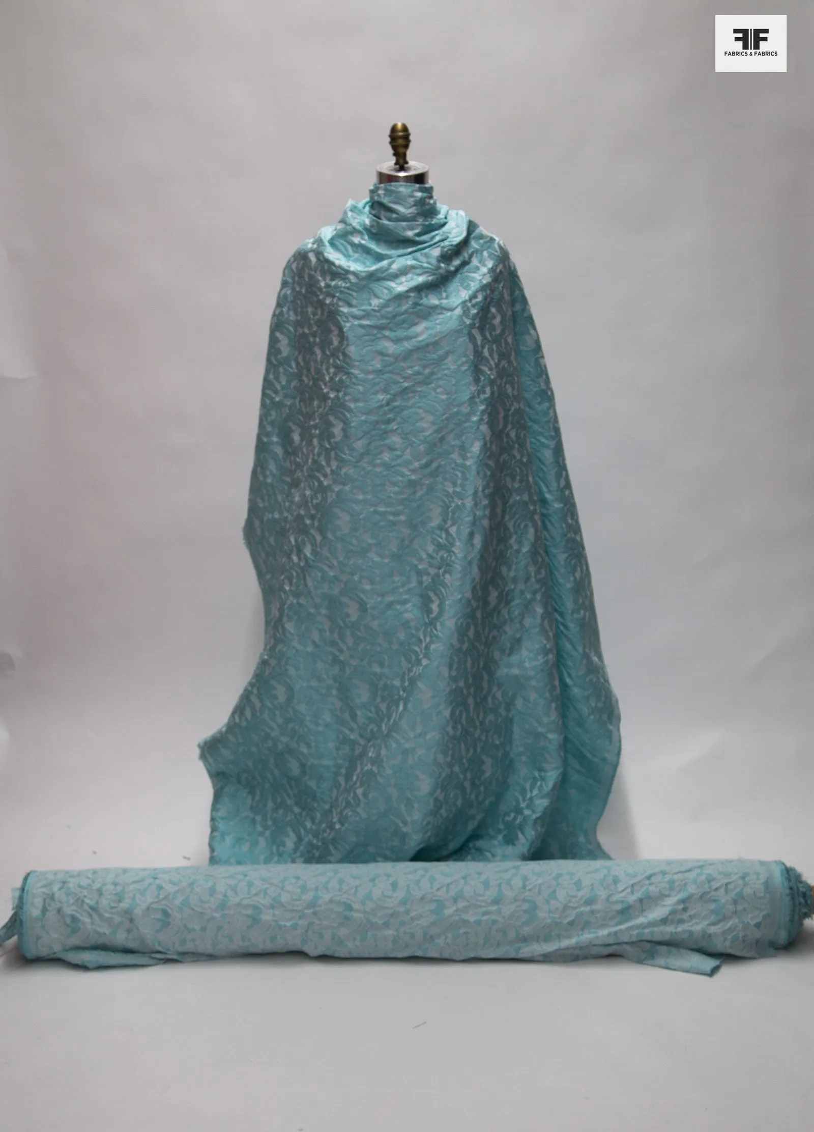 Floral Woven Brocade - Turquoise
