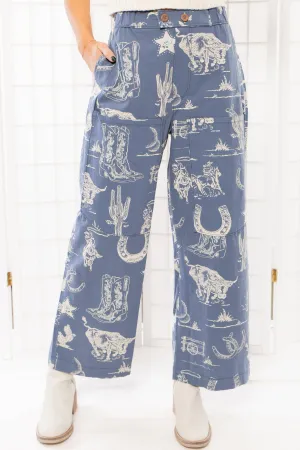 Free People Indigo Combo - Rodeo Time Seaside Pull-On Pants