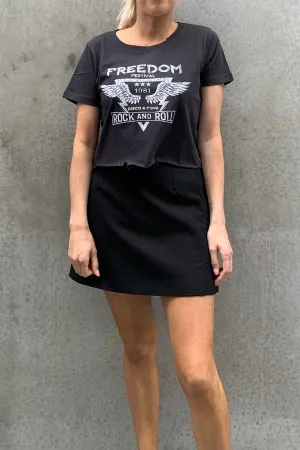 Freedom Festival Crop Tee Black